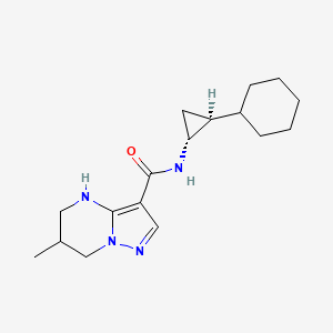 molecular formula C17H26N4O B7344377 N-[(1R,2S)-2-cyclohexylcyclopropyl]-6-methyl-4,5,6,7-tetrahydropyrazolo[1,5-a]pyrimidine-3-carboxamide 