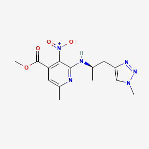 molecular formula C14H18N6O4 B7344382 methyl 6-methyl-2-[[(2R)-1-(1-methyltriazol-4-yl)propan-2-yl]amino]-3-nitropyridine-4-carboxylate 
