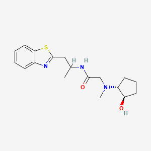 molecular formula C18H25N3O2S B7344522 N-[1-(1,3-benzothiazol-2-yl)propan-2-yl]-2-[[(1R,2R)-2-hydroxycyclopentyl]-methylamino]acetamide 