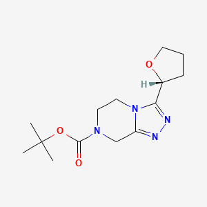 molecular formula C14H22N4O3 B7344565 tert-butyl 3-[(2R)-oxolan-2-yl]-6,8-dihydro-5H-[1,2,4]triazolo[4,3-a]pyrazine-7-carboxylate 