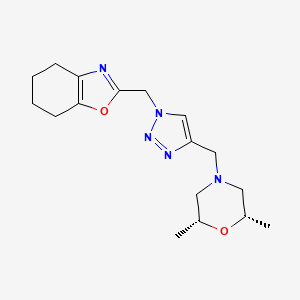 molecular formula C17H25N5O2 B7344592 2-[[4-[[(2R,6S)-2,6-dimethylmorpholin-4-yl]methyl]triazol-1-yl]methyl]-4,5,6,7-tetrahydro-1,3-benzoxazole 