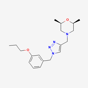 molecular formula C19H28N4O2 B7344615 (2R,6S)-2,6-dimethyl-4-[[1-[(3-propoxyphenyl)methyl]triazol-4-yl]methyl]morpholine 