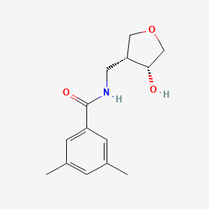 molecular formula C14H19NO3 B7344684 N-[[(3R,4R)-4-hydroxyoxolan-3-yl]methyl]-3,5-dimethylbenzamide 