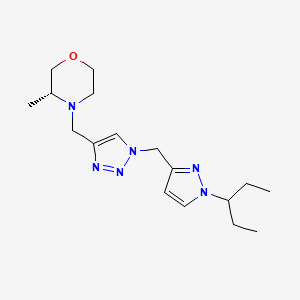 molecular formula C17H28N6O B7344705 (3R)-3-methyl-4-[[1-[(1-pentan-3-ylpyrazol-3-yl)methyl]triazol-4-yl]methyl]morpholine 
