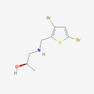 molecular formula C8H11Br2NOS B7344880 (2R)-1-[(3,5-dibromothiophen-2-yl)methylamino]propan-2-ol 