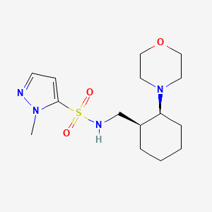 molecular formula C15H26N4O3S B7344900 2-methyl-N-[[(1S,2S)-2-morpholin-4-ylcyclohexyl]methyl]pyrazole-3-sulfonamide 