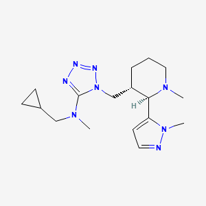 molecular formula C17H28N8 B7344980 N-(cyclopropylmethyl)-N-methyl-1-[[(2R,3S)-1-methyl-2-(2-methylpyrazol-3-yl)piperidin-3-yl]methyl]tetrazol-5-amine 