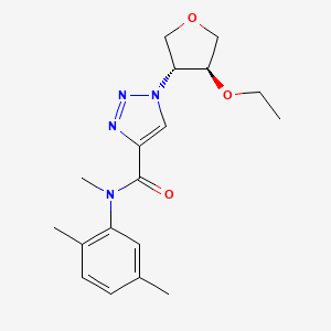 molecular formula C18H24N4O3 B7344983 N-(2,5-dimethylphenyl)-1-[(3R,4S)-4-ethoxyoxolan-3-yl]-N-methyltriazole-4-carboxamide 