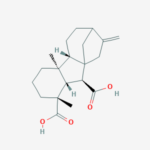 molecular formula C20H28O4 B073462 Gibbane-1,10-dicarboxylic acid, 1,4a-dimethyl-8-methylene-, (1alpha,4aalpha,4bbeta,10beta)- CAS No. 1164-45-0