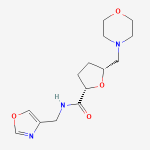 molecular formula C14H21N3O4 B7346427 (2S,5R)-5-(morpholin-4-ylmethyl)-N-(1,3-oxazol-4-ylmethyl)oxolane-2-carboxamide 