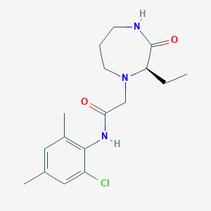 molecular formula C17H24ClN3O2 B7346517 N-(2-chloro-4,6-dimethylphenyl)-2-[(2R)-2-ethyl-3-oxo-1,4-diazepan-1-yl]acetamide 