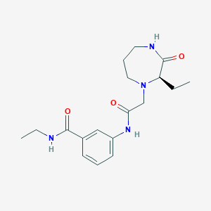 molecular formula C18H26N4O3 B7346525 N-ethyl-3-[[2-[(2R)-2-ethyl-3-oxo-1,4-diazepan-1-yl]acetyl]amino]benzamide 