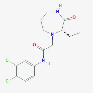 molecular formula C15H19Cl2N3O2 B7346558 N-(3,4-dichlorophenyl)-2-[(2S)-2-ethyl-3-oxo-1,4-diazepan-1-yl]acetamide 