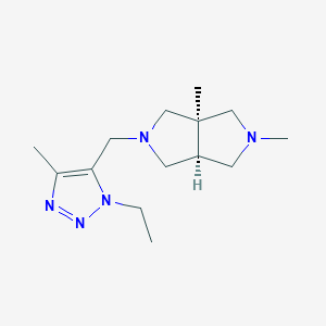 molecular formula C14H25N5 B7346658 (3aR,6aS)-5-[(3-ethyl-5-methyltriazol-4-yl)methyl]-2,3a-dimethyl-3,4,6,6a-tetrahydro-1H-pyrrolo[3,4-c]pyrrole 