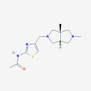 molecular formula C14H22N4OS B7346675 N-[4-[[(3aS,6aR)-2,3a-dimethyl-3,4,6,6a-tetrahydro-1H-pyrrolo[3,4-c]pyrrol-5-yl]methyl]-1,3-thiazol-2-yl]acetamide 