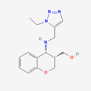 molecular formula C15H20N4O2 B7346960 [(3R,4R)-4-[(3-ethyltriazol-4-yl)methylamino]-3,4-dihydro-2H-chromen-3-yl]methanol 
