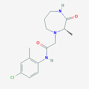 molecular formula C15H20ClN3O2 B7347168 N-(4-chloro-2-methylphenyl)-2-[(2S)-2-methyl-3-oxo-1,4-diazepan-1-yl]acetamide 