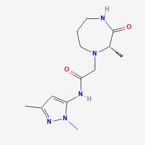 molecular formula C13H21N5O2 B7347184 N-(2,5-dimethylpyrazol-3-yl)-2-[(2S)-2-methyl-3-oxo-1,4-diazepan-1-yl]acetamide 