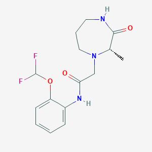 molecular formula C15H19F2N3O3 B7347215 N-[2-(difluoromethoxy)phenyl]-2-[(2S)-2-methyl-3-oxo-1,4-diazepan-1-yl]acetamide 