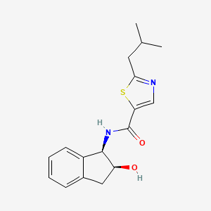 molecular formula C17H20N2O2S B7347234 N-[(1R,2S)-2-hydroxy-2,3-dihydro-1H-inden-1-yl]-2-(2-methylpropyl)-1,3-thiazole-5-carboxamide 
