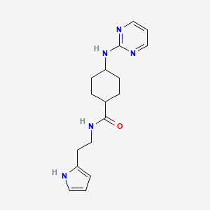molecular formula C17H23N5O B7347252 4-(pyrimidin-2-ylamino)-N-[2-(1H-pyrrol-2-yl)ethyl]cyclohexane-1-carboxamide 