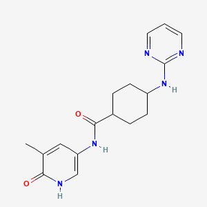 molecular formula C17H21N5O2 B7347259 N-(5-methyl-6-oxo-1H-pyridin-3-yl)-4-(pyrimidin-2-ylamino)cyclohexane-1-carboxamide 