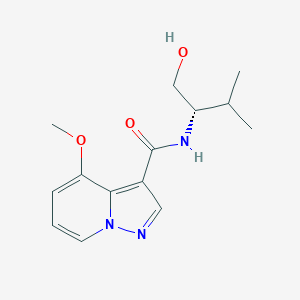 molecular formula C14H19N3O3 B7347283 N-[(2S)-1-hydroxy-3-methylbutan-2-yl]-4-methoxypyrazolo[1,5-a]pyridine-3-carboxamide 