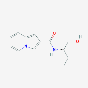 molecular formula C15H20N2O2 B7347288 N-[(2S)-1-hydroxy-3-methylbutan-2-yl]-8-methylindolizine-2-carboxamide 