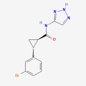 molecular formula C12H11BrN4O B7347409 (1R,2R)-2-(3-bromophenyl)-N-(2H-triazol-4-yl)cyclopropane-1-carboxamide 