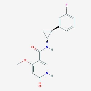 molecular formula C16H15FN2O3 B7347461 N-[(1R,2S)-2-(3-fluorophenyl)cyclopropyl]-4-methoxy-6-oxo-1H-pyridine-3-carboxamide 