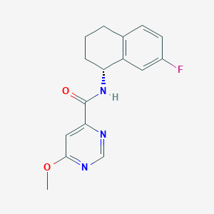 molecular formula C16H16FN3O2 B7347477 N-[(1R)-7-fluoro-1,2,3,4-tetrahydronaphthalen-1-yl]-6-methoxypyrimidine-4-carboxamide 