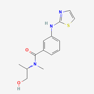 molecular formula C14H17N3O2S B7347512 N-[(2S)-1-hydroxypropan-2-yl]-N-methyl-3-(1,3-thiazol-2-ylamino)benzamide 