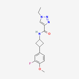 molecular formula C16H19FN4O2 B7347521 1-ethyl-N-[3-(3-fluoro-4-methoxyphenyl)cyclobutyl]triazole-4-carboxamide 