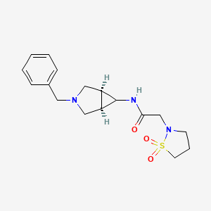 molecular formula C17H23N3O3S B7347747 N-[(1S,5R)-3-benzyl-3-azabicyclo[3.1.0]hexan-6-yl]-2-(1,1-dioxo-1,2-thiazolidin-2-yl)acetamide 