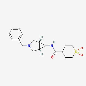 molecular formula C18H24N2O3S B7347751 N-[(1S,5R)-3-benzyl-3-azabicyclo[3.1.0]hexan-6-yl]-1,1-dioxothiane-4-carboxamide 
