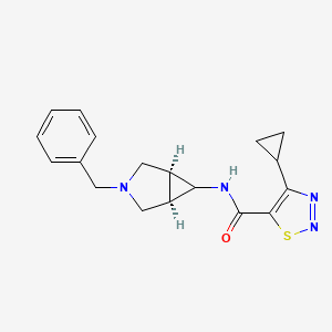 molecular formula C18H20N4OS B7347771 N-[(1R,5S)-3-benzyl-3-azabicyclo[3.1.0]hexan-6-yl]-4-cyclopropylthiadiazole-5-carboxamide 