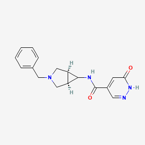 molecular formula C17H18N4O2 B7347788 N-[(1S,5R)-3-benzyl-3-azabicyclo[3.1.0]hexan-6-yl]-6-oxo-1H-pyridazine-4-carboxamide 