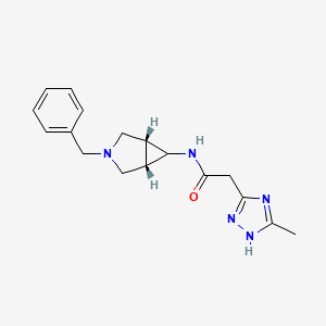 molecular formula C17H21N5O B7347805 N-[(1S,5R)-3-benzyl-3-azabicyclo[3.1.0]hexan-6-yl]-2-(5-methyl-1H-1,2,4-triazol-3-yl)acetamide 