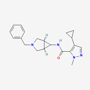 molecular formula C20H24N4O B7347807 N-[(1R,5S)-3-benzyl-3-azabicyclo[3.1.0]hexan-6-yl]-4-cyclopropyl-2-methylpyrazole-3-carboxamide 