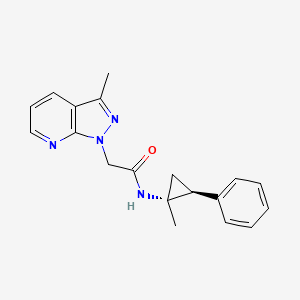 molecular formula C19H20N4O B7347839 N-[(1R,2S)-1-methyl-2-phenylcyclopropyl]-2-(3-methylpyrazolo[3,4-b]pyridin-1-yl)acetamide 