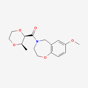 molecular formula C16H21NO5 B7347874 (7-methoxy-3,5-dihydro-2H-1,4-benzoxazepin-4-yl)-[(2R,3R)-3-methyl-1,4-dioxan-2-yl]methanone 