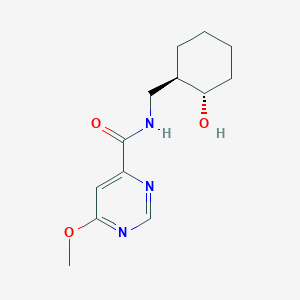 molecular formula C13H19N3O3 B7347886 N-[[(1R,2S)-2-hydroxycyclohexyl]methyl]-6-methoxypyrimidine-4-carboxamide 