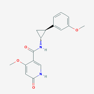 molecular formula C17H18N2O4 B7347893 4-methoxy-N-[(1R,2S)-2-(3-methoxyphenyl)cyclopropyl]-6-oxo-1H-pyridine-3-carboxamide 