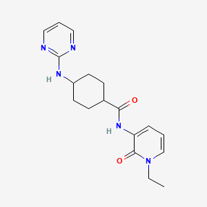 molecular formula C18H23N5O2 B7348018 N-(1-ethyl-2-oxopyridin-3-yl)-4-(pyrimidin-2-ylamino)cyclohexane-1-carboxamide 