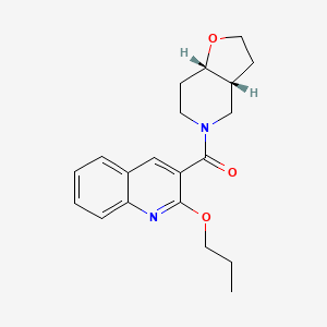 molecular formula C20H24N2O3 B7348136 [(3aR,7aS)-3,3a,4,6,7,7a-hexahydro-2H-furo[3,2-c]pyridin-5-yl]-(2-propoxyquinolin-3-yl)methanone 