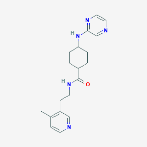 molecular formula C19H25N5O B7348261 N-[2-(4-methylpyridin-3-yl)ethyl]-4-(pyrazin-2-ylamino)cyclohexane-1-carboxamide 