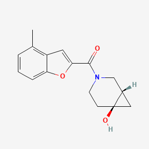 molecular formula C16H17NO3 B7348293 [(1S,6S)-6-hydroxy-3-azabicyclo[4.1.0]heptan-3-yl]-(4-methyl-1-benzofuran-2-yl)methanone 