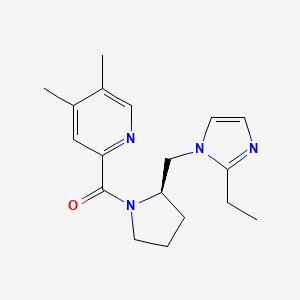 molecular formula C18H24N4O B7348348 (4,5-dimethylpyridin-2-yl)-[(2R)-2-[(2-ethylimidazol-1-yl)methyl]pyrrolidin-1-yl]methanone 