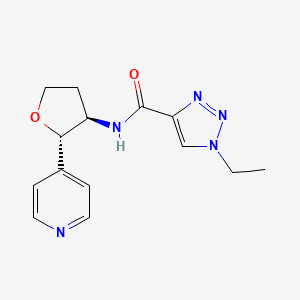 molecular formula C14H17N5O2 B7348434 1-ethyl-N-[(2S,3R)-2-pyridin-4-yloxolan-3-yl]triazole-4-carboxamide 