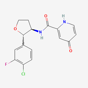 molecular formula C16H14ClFN2O3 B7348537 N-[(2S,3R)-2-(4-chloro-3-fluorophenyl)oxolan-3-yl]-4-oxo-1H-pyridine-2-carboxamide 